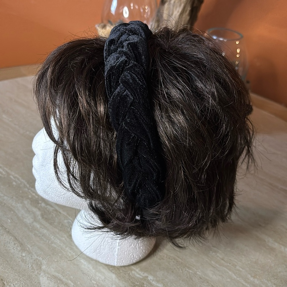 Black Braided Velvet Headband